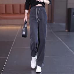 Corduroy Harlan Pants Women's 2025 Autumn/Winter New High Waist Loose Elegant Casual Ladies Pants Fashion Versatile Female Pants