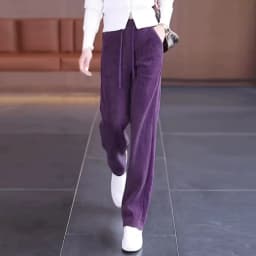 Corduroy Harlan Pants Women's 2025 Autumn/Winter New High Waist Loose Elegant Casual Ladies Pants Fashion Versatile Female Pants