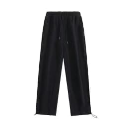 Retro Fashion Loose Straight Leg Casual Pants Harajuku Street Wear Women Baggy Pants High-Waisted Drawstring Solid Sports Pants