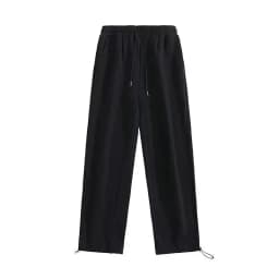 Retro Fashion Loose Straight Leg Casual Pants Harajuku Street Wear Women Baggy Pants High-Waisted Drawstring Solid Sports Pants
