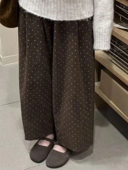 plus Size 300 Pou Polka Dot Corduroy Wide Leg Pants Women's Casual Loose Slimming Versatile Spring Autumn High Waist Elast...