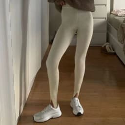 Combhasaki Women Casual Y2K Elastic High Waist Slim Fit Long Trousers Ribbed Knitwear Tight Step on Foot Leggings Sporty Pants