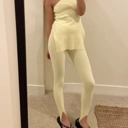 Combhasaki Women Casual Y2K Elastic High Waist Slim Fit Long Trousers Ribbed Knitwear Tight Step on Foot Leggings Sporty Pants