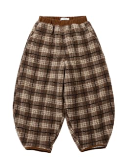 imakokoni Brown Vintage Plaid Elastic Waist Carrot Pants Women's Pants Warm Casual Female Clothing for Women