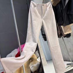 YOLOAgain 2025 Autumn Suede Pants Women Real Leather Straight Trousers Female