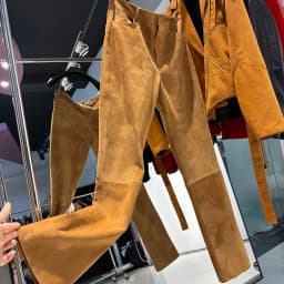 YOLOAgain 2025 Autumn Suede Pants Women Real Leather Straight Trousers Female
