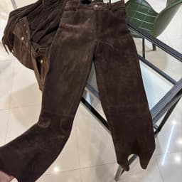 YOLOAgain 2025 Autumn Suede Pants Women Real Leather Straight Trousers Female