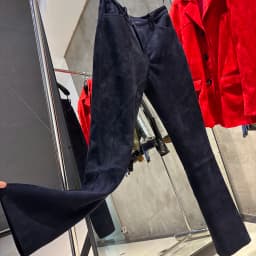 YOLOAgain 2025 Autumn Suede Pants Women Real Leather Straight Trousers Female