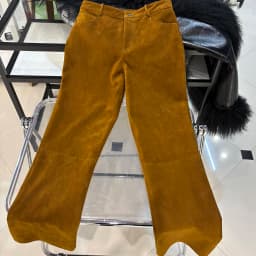 YOLOAgain 2025 Autumn Suede Pants Women Real Leather Straight Trousers Female