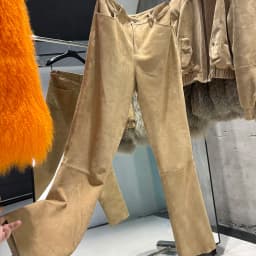YOLOAgain 2025 Autumn Suede Pants Women Real Leather Straight Trousers Female