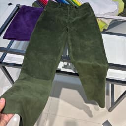YOLOAgain 2025 Autumn Suede Pants Women Real Leather Straight Trousers Female