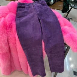 YOLOAgain 2025 Autumn Suede Pants Women Real Leather Straight Trousers Female