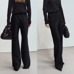 AMII Minimalist 2024 Winter Women's Garland Letter Embroidered Polished High-waisted Micro-flared Pants Casual Trousers 12424076
