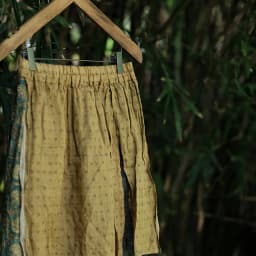 100% Ramie Women Ankle-length Casual Pants New 2026 Summer Vintage Style Patchwork Print Loose Female Wide Leg Pants M2825