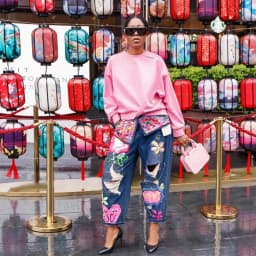Women Denim Pant Jeans Print Floral Long Pants Hot Drilling High Waist Straight Trousers Y2k Streetwear Elegant Hole Work 2026