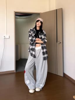 American Style Retro Letter Heart Embroidery Casual Pants Women's Autumn Straight Loose Wide Leg Pants Knife Sports Swea...