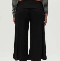 Women Fold Over Waist Gaucho Pants Low Rise Cropped Wide Leg Capri Pants Summer Foldover Culottes Yoga Pants Pajama Bottoms