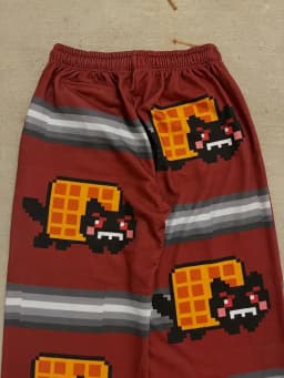 Y2K Streetwear Art Waffle Cat Baggy Pants Men Women Vintage Oversized Cotton Wide Leg Casual Lounge Joggers Fashion Summer Wear