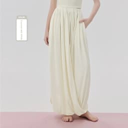 Women Casual Lazy Style Sports Long Pants Double Layer Knot Half Skirt Elastic Waist Slim Fit Pocket Outdoor Yoga Skirt Pants