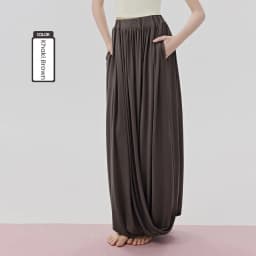 Women Casual Lazy Style Sports Long Pants Double Layer Knot Half Skirt Elastic Waist Slim Fit Pocket Outdoor Yoga Skirt Pants