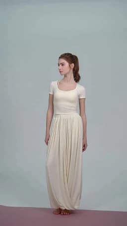 Women Casual Lazy Style Sports Long Pants Double Layer Knot Half Skirt Elastic Waist Slim Fit Pocket Outdoor Yoga Skirt Pants