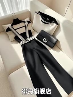 Limiguyue Small Fragrance Black Pants Women Luxury Design High Waist Strap Pant Spring Fashion Female Long Trouser High End 896P