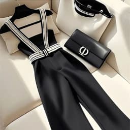Limiguyue Small Fragrance Black Pants Women Luxury Design High Waist Strap Pant Spring Fashion Female Long Trouser High End 896P