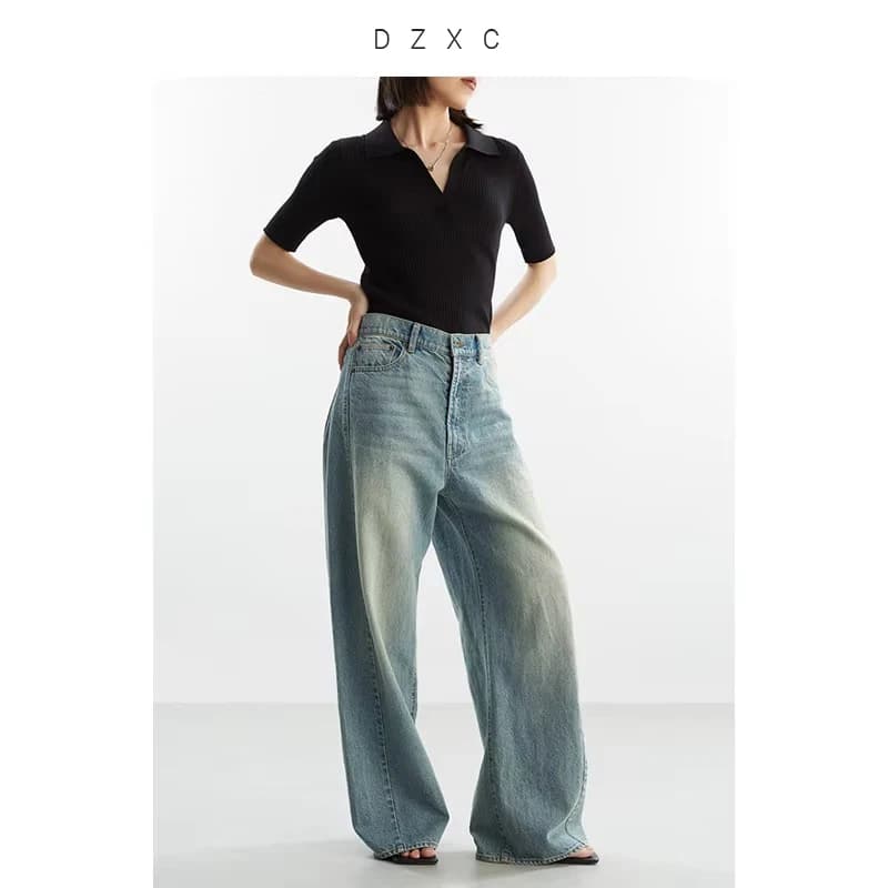 A Must-Have for Pear-Shaped Figures~ High-Waisted Casual Jeans, Cotton and Linen Wide-Leg Pants That Cover the Body, Women's Long Pants, New Spring 2026 Style