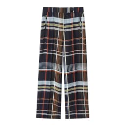 HXAO Plaid Women's Pants Baggy Wide Pants For Woman Autumn Minimalist Long Casual Pants Women Mid Waist Check Trousers Bottoms