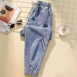 Ladies Cowboy Trousers High Quality Jeans Women Spring Autumn New Korean High-Elastic Waist Jiufen Points Harem Denim Pants