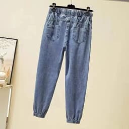 Ladies Cowboy Trousers High Quality Jeans Women Spring Autumn New Korean High-Elastic Waist Jiufen Points Harem Denim Pants