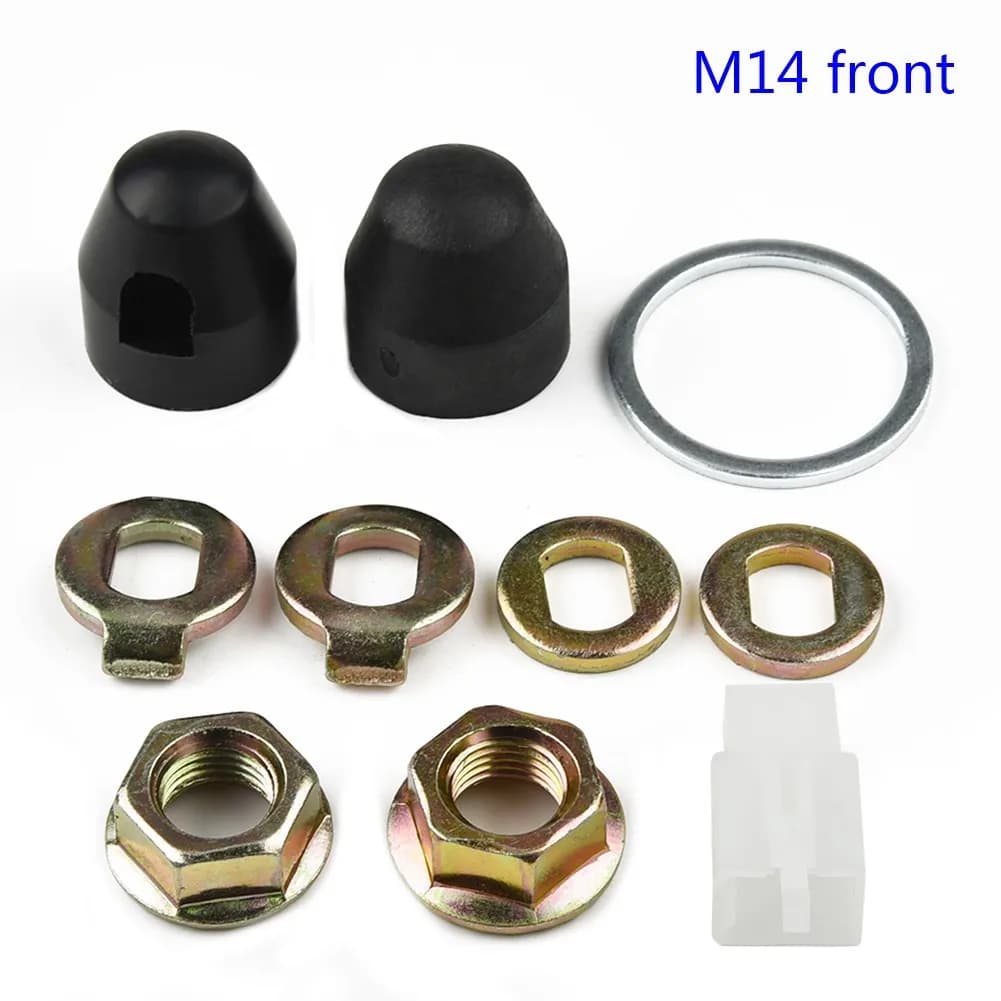 E-Bike Hub Motor Axle M12/M14 Lock Nut & Lock Washer & Spacer & Nut Cover 12/14mm Shaft 500W-5000W Motors Electric Bicycle Parts