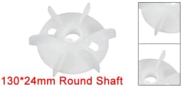 Uxcell 1Pcs 130x24mm/155x24mm Y90-2/Y90-4 White Plastic 6 Impeller Motor Round Shaft Replacement Fan Vane for Home DIY