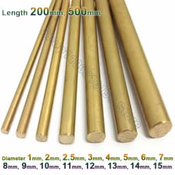 1 2 2.5 3 4 5 6 7 8 9 10 11 12 13 14 15mm Solid Brass Rod Brass Round Stick Lathe Bar Kit Brass Rods Circular Bars L=200mm 500mm
