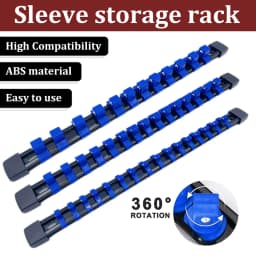 360° Swivel ABS Socket Organizer 1/4Inch 3/8Inch 1/2Inch Premium Quality Socket Clip Rail Holder Socket Organizer Sleeve Tools