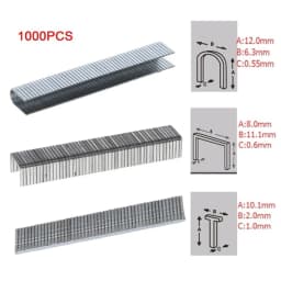 1000pcs U/ Door /T Shaped Nail Shaped Stapler Brad Nails Stainless Steel Stapler Nailer Staple For Furniture DIY Woodworking Too