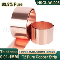 Thick 0.01-1mm T2 Copper Strip 99.9% Pure Copper Strip Copper Foil Plate Ultra Thin Copper Sheet Metal Strip Customizable