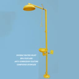 304 Stainless Steel Composite Emergency Shower Eyewash，Factory Inspection Vertical Double Eye Washing Shower Set