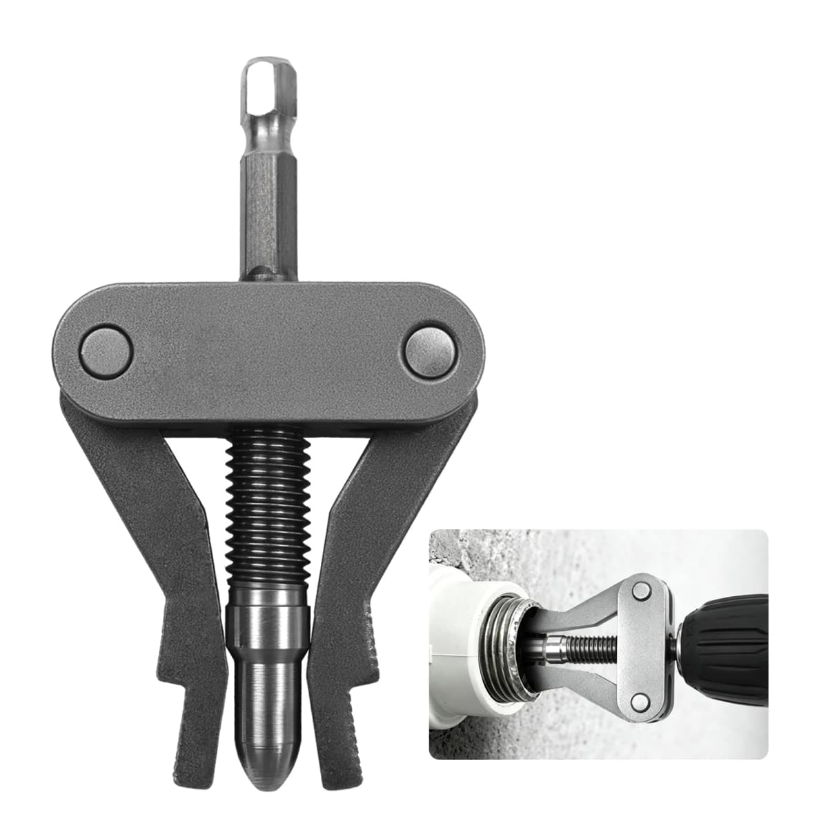 1/2″ 3/4″ 1″ Inch Internal Pipe Wrench Puller Faucet Angle Valve Broken Wire Extractor For PPR PVC Plastic MPP With Hex Shank