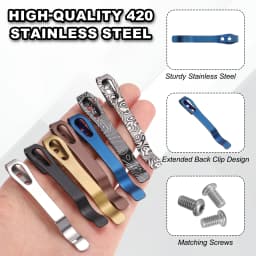 1/2/4Set Deep Carry Pocket Clip 2.6"(66mm) Length Universal Folding Knife Pocket Back Clip w/ Screws Man Knife Replacement Parts