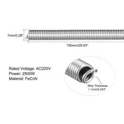 Uxcell 4pcs AC220V 3000W 2500W 1200W Kiln Furnace Heating Coils Heater Wire High Resistance Restring Heating Element Coil 820mm