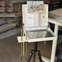 Fits Canvas Height 50–500mm，Portable 3D Printed Oil Painting Box – Adjustable Easel Stand with Washable Stainless Steel Palette