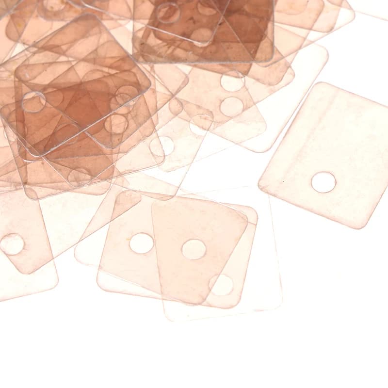 100Pcs 13*18*0.12/18*22*0.12mm TO-220 Mica Insulation Pad Heat Insulation To-220 Insulation Pads Silicone Mica Sheet Insulation