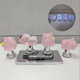 Cute Luminous Pig Toilet Presser Water Tank Buttons Protector Multi-useful Furniture Handle Home Bathroom Accessories