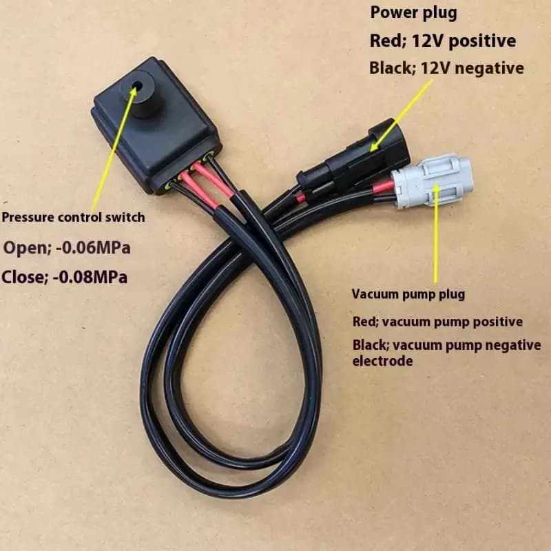 12V PositivePressure Control Switch Electric Vehicle Car Vacuum Pump Controller -0.06MPa -0.08MPa Brake Booster Pressure Sensor