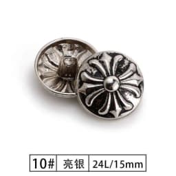 10Pcs High-Grade Metal Buttons Fashionable Retro Hand-Sewn Buttons Retro Cufflinks Decorative Buttons