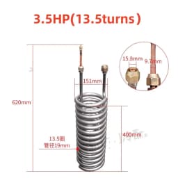 1pc Titanium Tube Evaporator, Straight Titanium Tube Heat Exchanger. 1-5HP Chiller Seafood Fresh Water Fish Tank Heat Exchanger.
