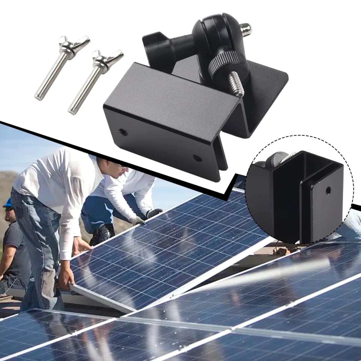 1pc Weatherproof Gutter Mount Bracket With Screw Adapter Adjustable Special Monitoring Bracket For Security Cameras Solar Panel