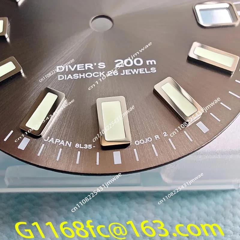 High Quality 62MAS Sun Gray Modified Dial for NH35 Movement Japan C3 Green Luminous Real Nail Plate
