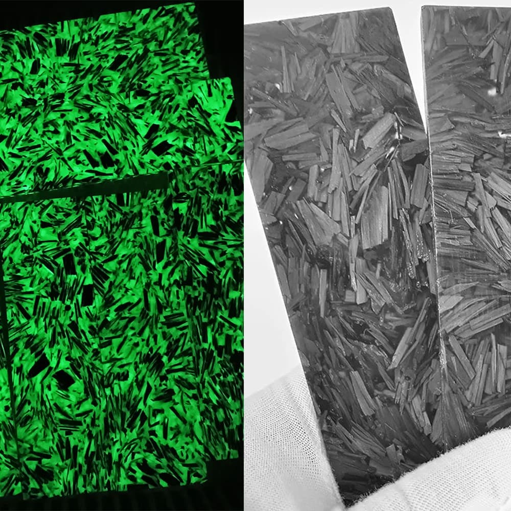 2Pcs Noctilucent Marbled CF Carbon Fiber Block Ripple Resin Tool For DIY Knife Handle Craft Supplies 135x40x5mm